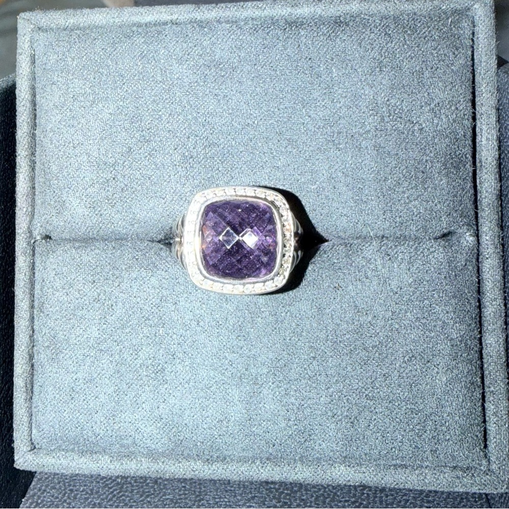 David Yurman Amethyst and Diamond Gemstone Ring